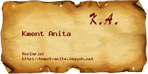 Kment Anita névjegykártya